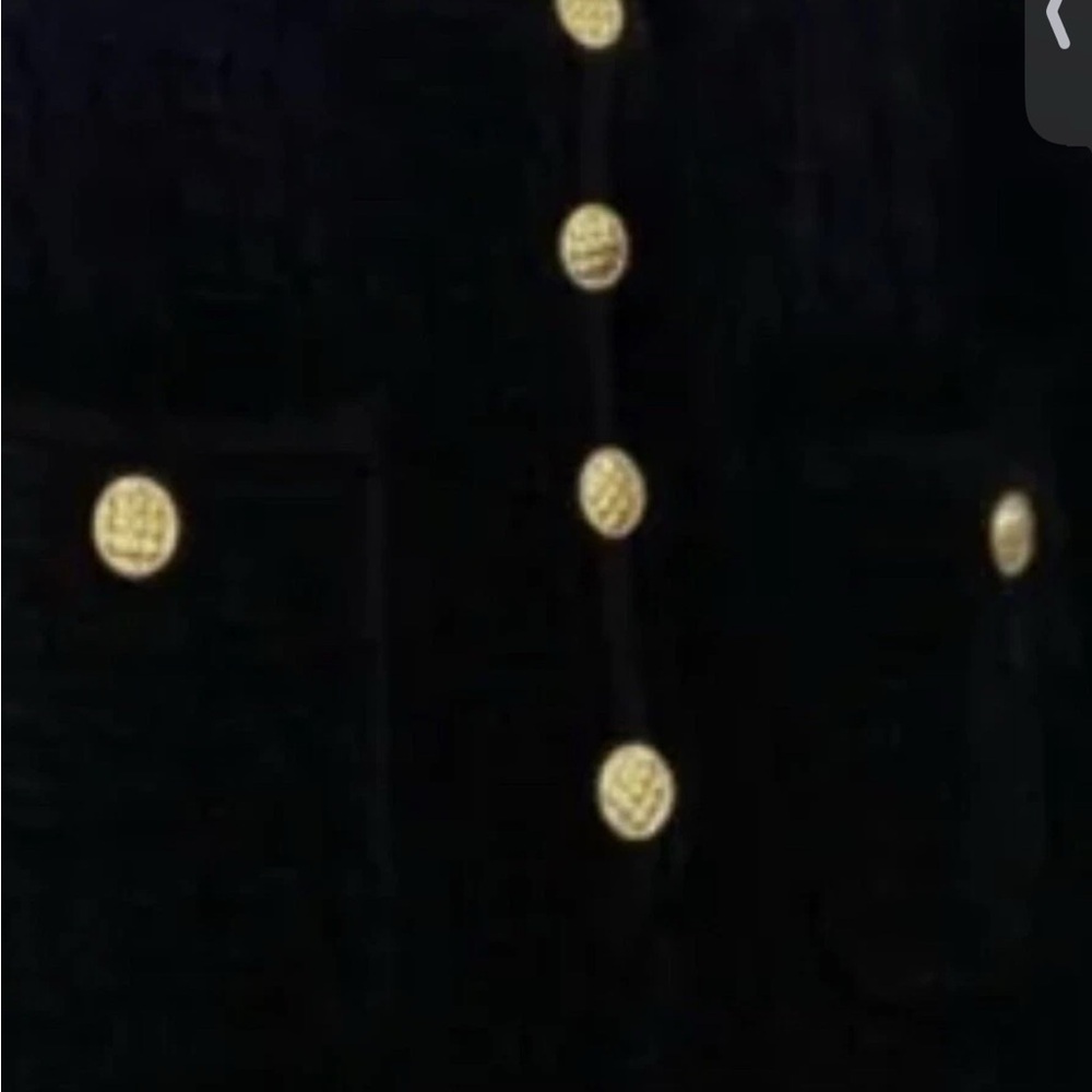 Ronny Kobo Collection Black Sheath Midi Dress gold buttons small - Picture 2 of 4